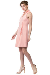 The Elegant Winged Collar Dress