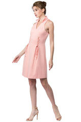 The Elegant Winged Collar Dress