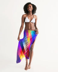 Uniquely You Sheer Sarong Swimsuit Cover Up Wrap / Red Block