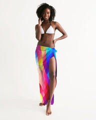 Uniquely You Sheer Sarong Swimsuit Cover Up Wrap / Red Block