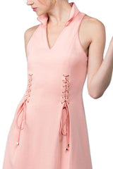 The Elegant Winged Collar Dress